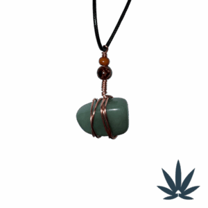 Green Aventurine Tumbled Stone Necklace (Copper Wrapped)