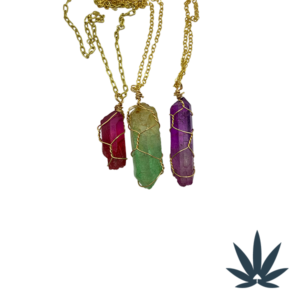 Dyed Quartz Crystal Point Necklaces